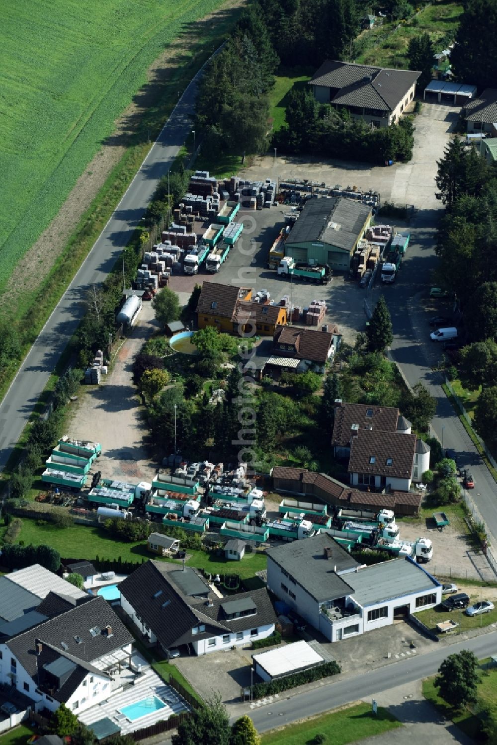 Breitenfelde from the bird's eye view: Spedition grounds of the logistics and transport company Liselotte Hammer in Breitenfelde in the state Schleswig-Holstein