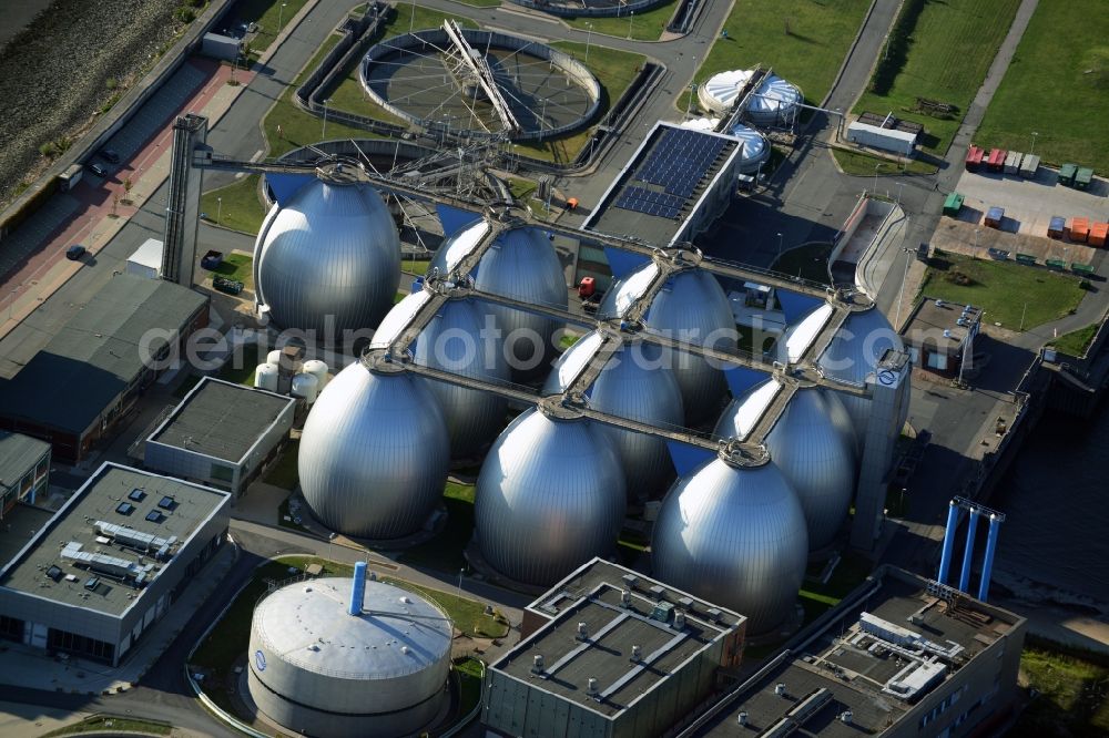 Aerial photograph Hamburg - Storage tank of the Hamburg city water works in Hamburg