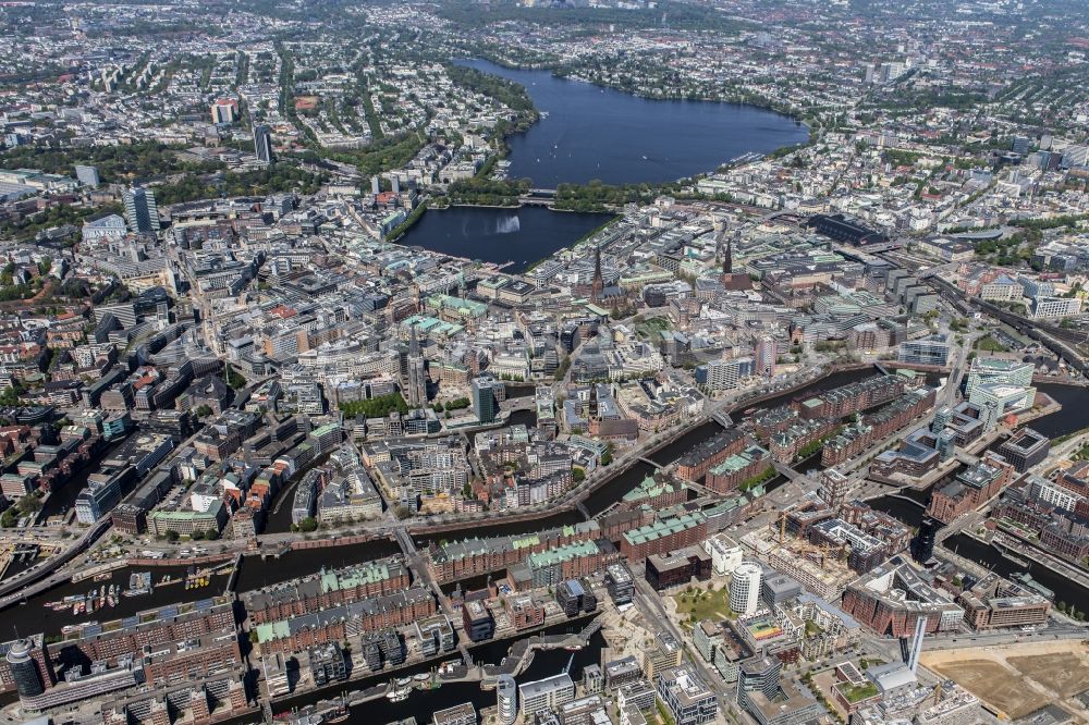 Hamburg from above - Speicherstadt in Hamburg