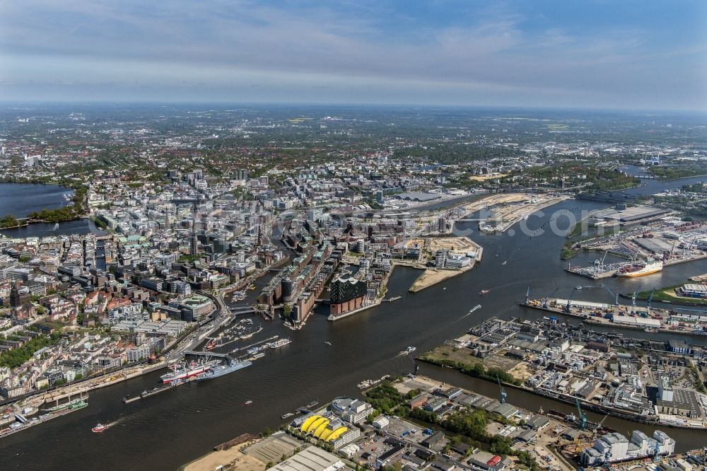 Aerial image Hamburg - Speicherstadt in Hamburg