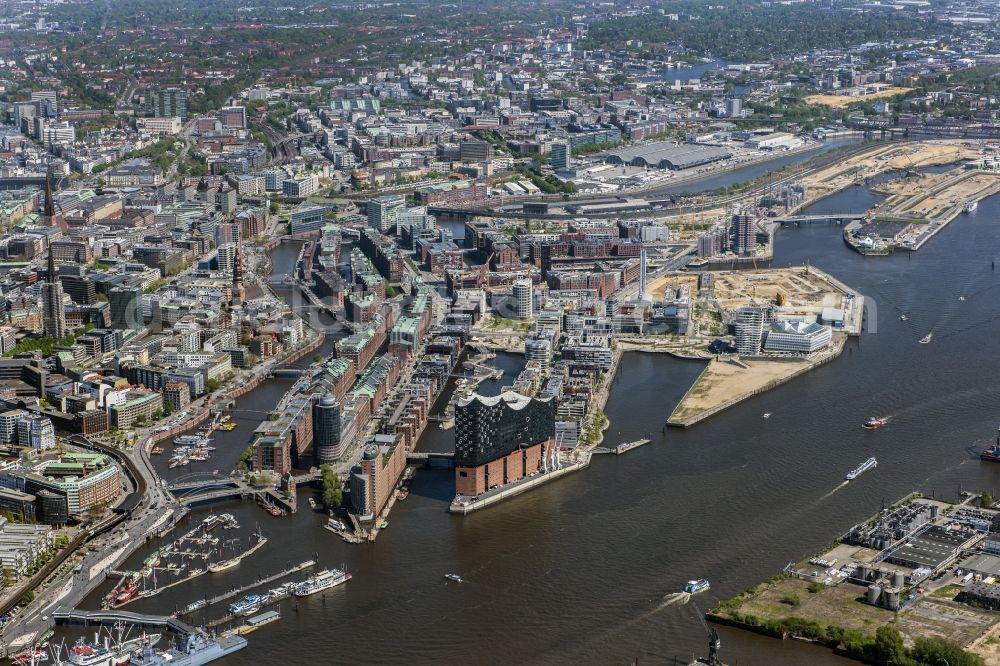 Aerial photograph Hamburg - Speicherstadt in Hamburg