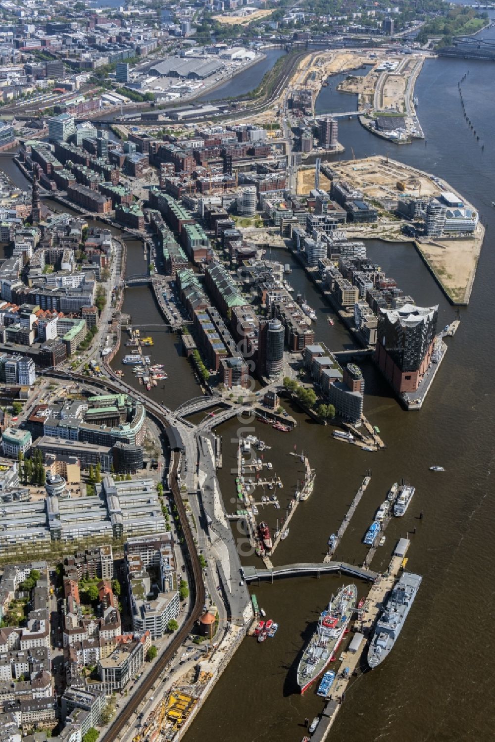 Aerial image Hamburg - Speicherstadt in Hamburg