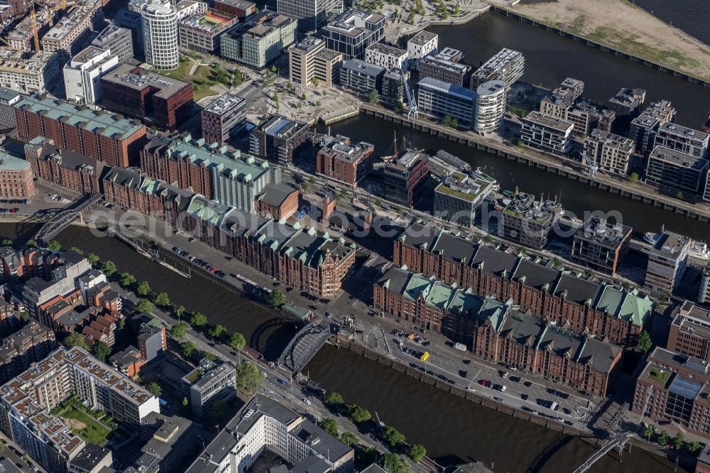 Aerial photograph Hamburg - Speicherstadt in Hamburg