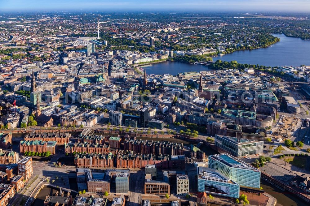 Hamburg from above - Speicherstadt in Hamburg