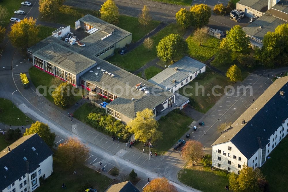 Burbach from above - Dining room of the refugee hostel of the company European Homecare in the former Siegerland-Kaserne in Burbach in North Rhine-Westphalia