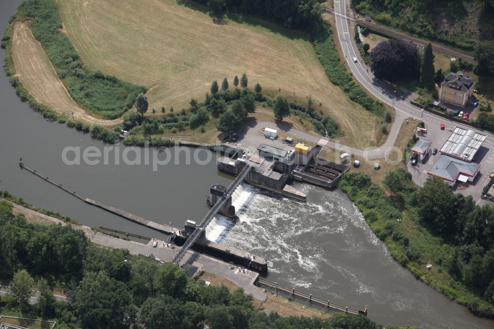 Aerial photograph Nassau - Lockage of the of Lahn in Nassau in the state Rhineland-Palatinate, Germany