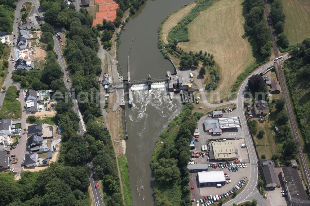 Aerial image Nassau - Lockage of the of Lahn in Nassau in the state Rhineland-Palatinate, Germany