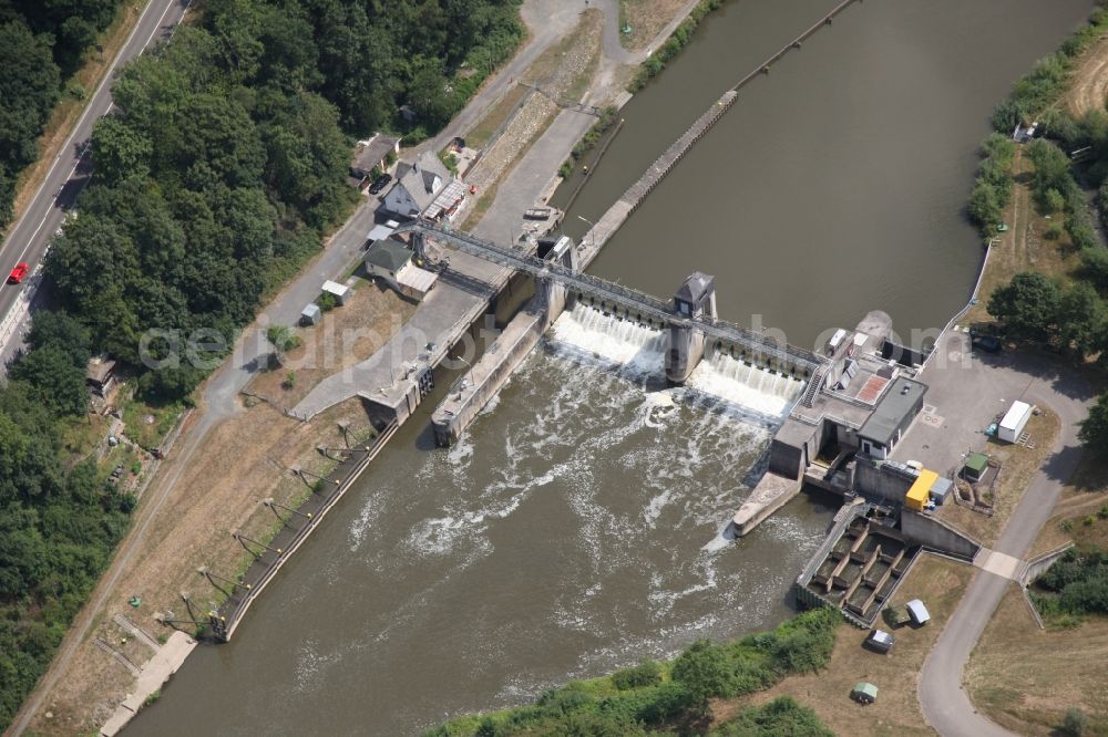 Aerial photograph Nassau - Lockage of the of Lahn in Nassau in the state Rhineland-Palatinate, Germany