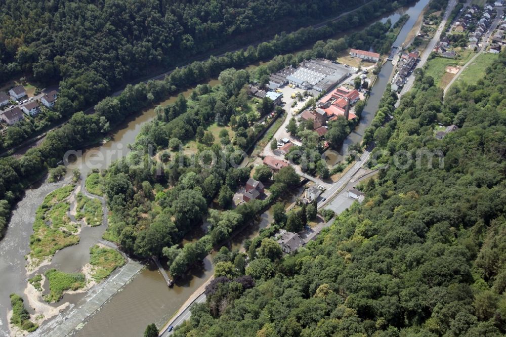 Aerial photograph Fachbach - Lockage of the on Lahn in the district Auf der Oberau in Fachbach in the state Rhineland-Palatinate, Germany