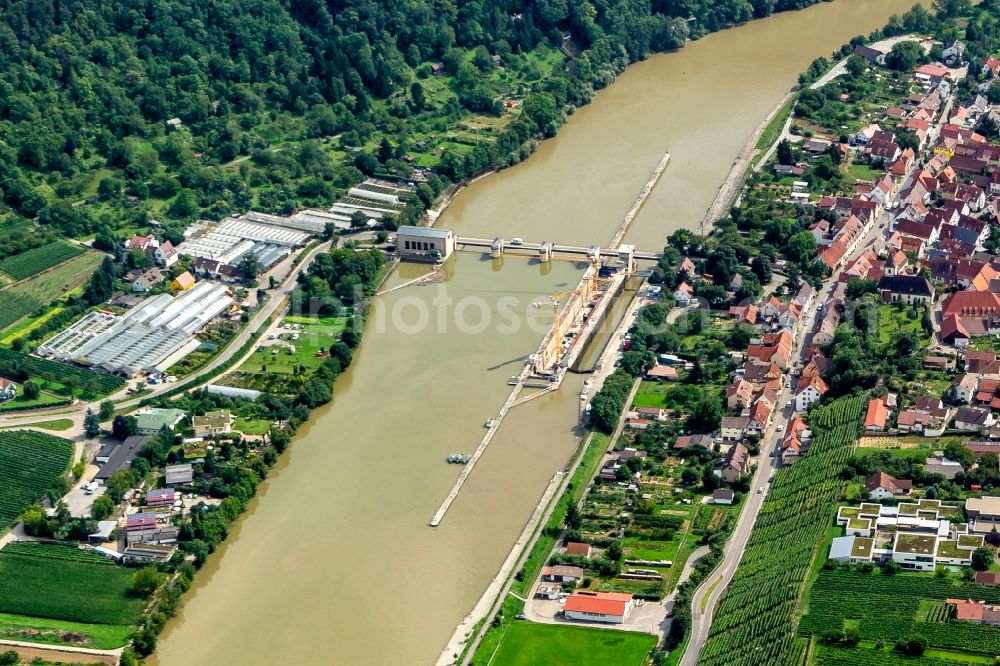 Aerial image Hessigheim - Lockage of the Neubau in Hessigheim in the state Baden-Wurttemberg, Germany