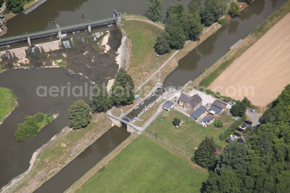 Aerial photograph Seelbach - Lockage of the of Schleuse (Lock) Hollerich in Seelbach in the state Rhineland-Palatinate, Germany