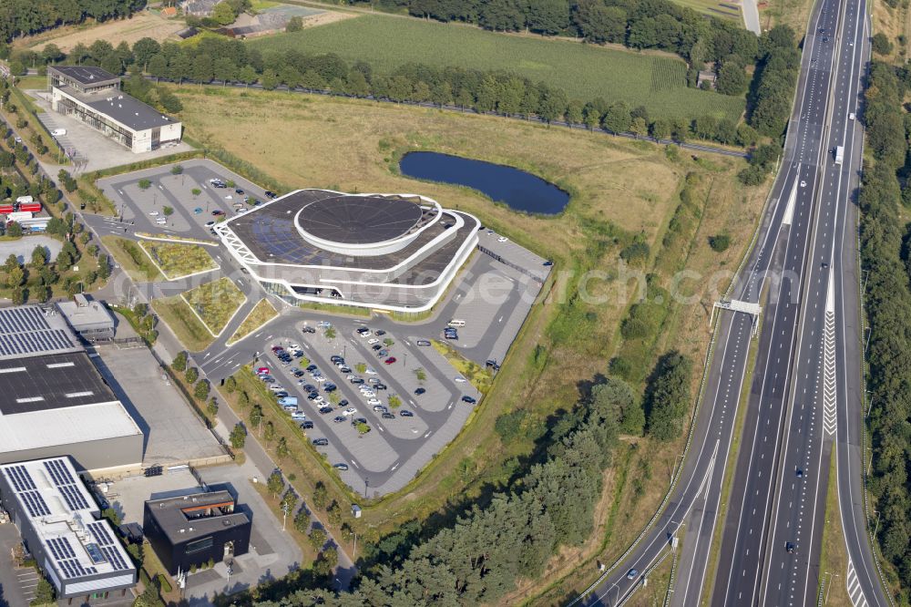 Venlo from the bird's eye view: Construction site of banking administration building of the financial services company Holland Casino Venlo on street Floralaan in Venlo in Limburg, Netherlands