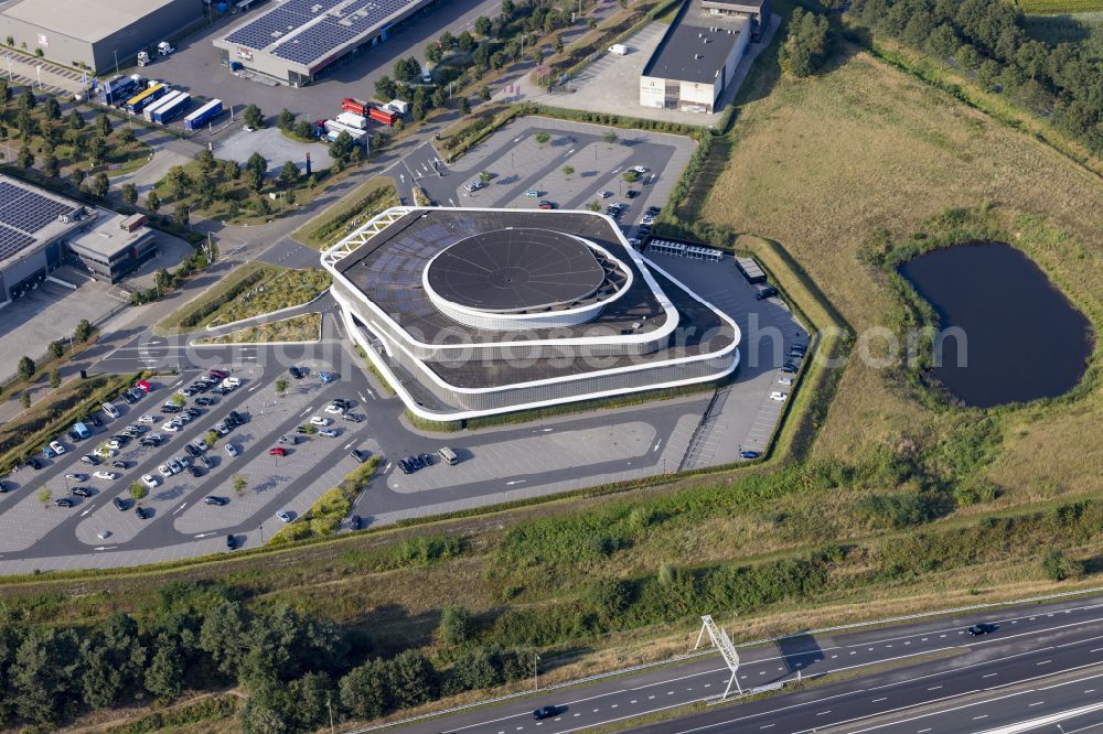 Aerial image Venlo - Construction site of banking administration building of the financial services company Holland Casino Venlo on street Floralaan in Venlo in Limburg, Netherlands