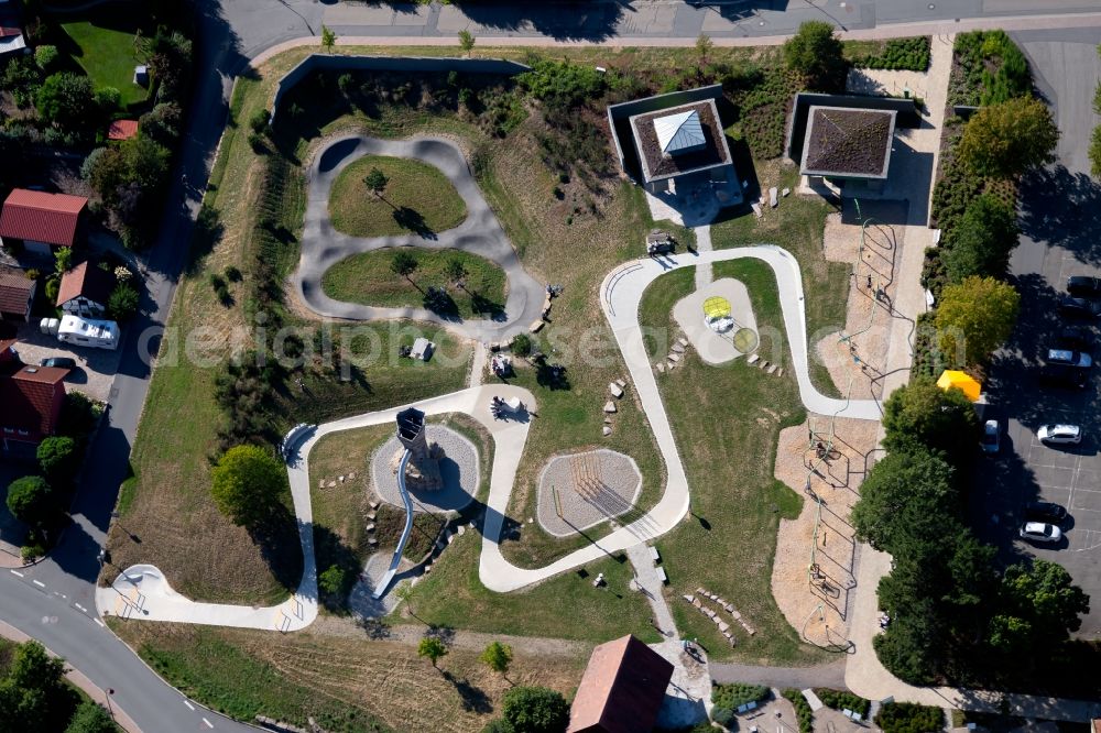 Ravenstein from above - Playground Alla Hopp Anlage Merchingen in Ravenstein in the state Baden-Wurttemberg, Germany