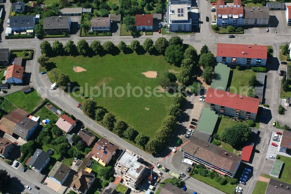 Aerial photograph Schopfheim - Park with playground for children in Schopfheim in the state Baden-Wurttemberg, Germany