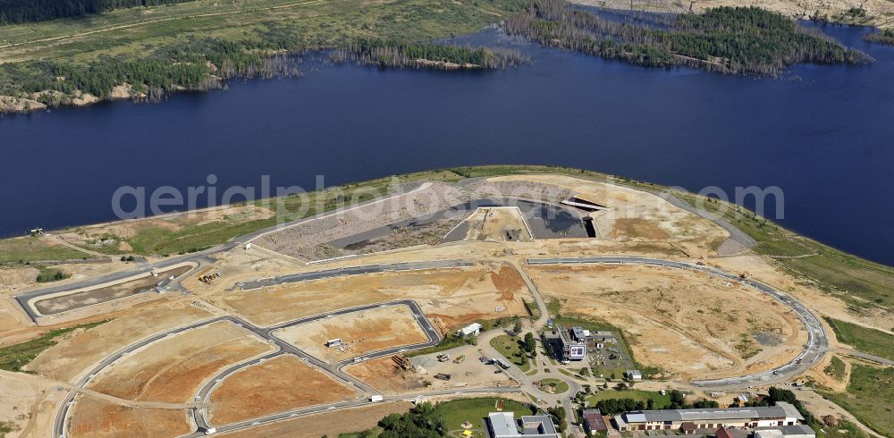 Aerial image Zwenkau - Pleasure boat and sailing boat mooring and boat moorings in the harbor on Zwenkauer See on street Hafenstrasse in Zwenkau in the state Saxony, Germany