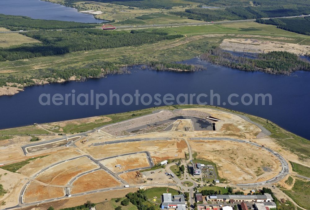 Aerial photograph Zwenkau - Pleasure boat and sailing boat mooring and boat moorings in the harbor on Zwenkauer See on street Hafenstrasse in Zwenkau in the state Saxony, Germany