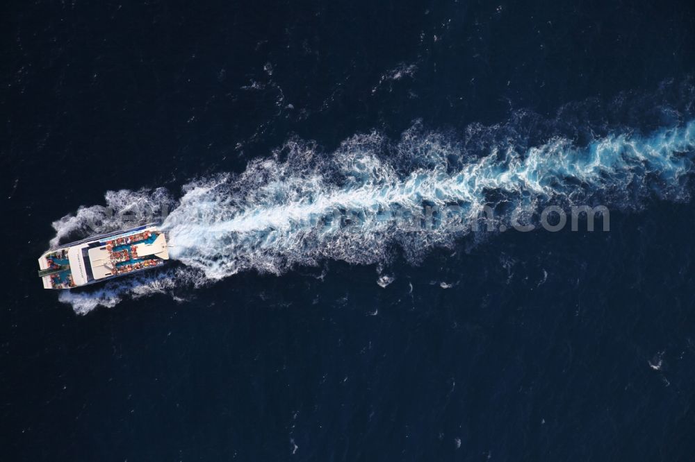 Can Picafort from above - Sport boat - Motor boat ride in Andratx at the Mediterranean Sea in Mallorca in Balearic Islands, Spain