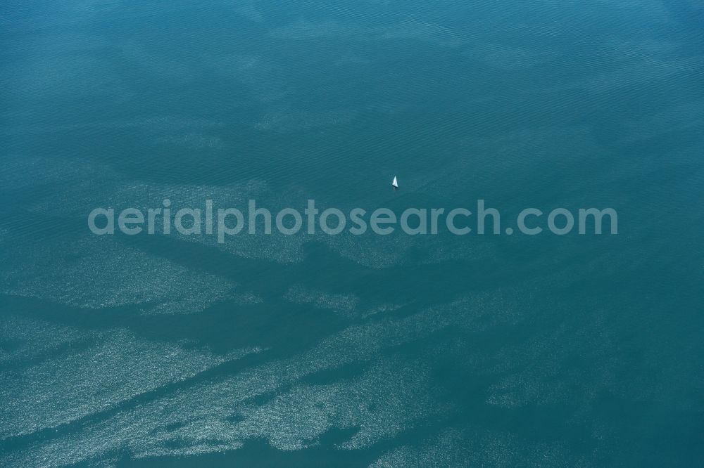 Aerial image Eriskirch - Sailboat under way on Bodensee in Eriskirch in the state Baden-Wuerttemberg, Germany