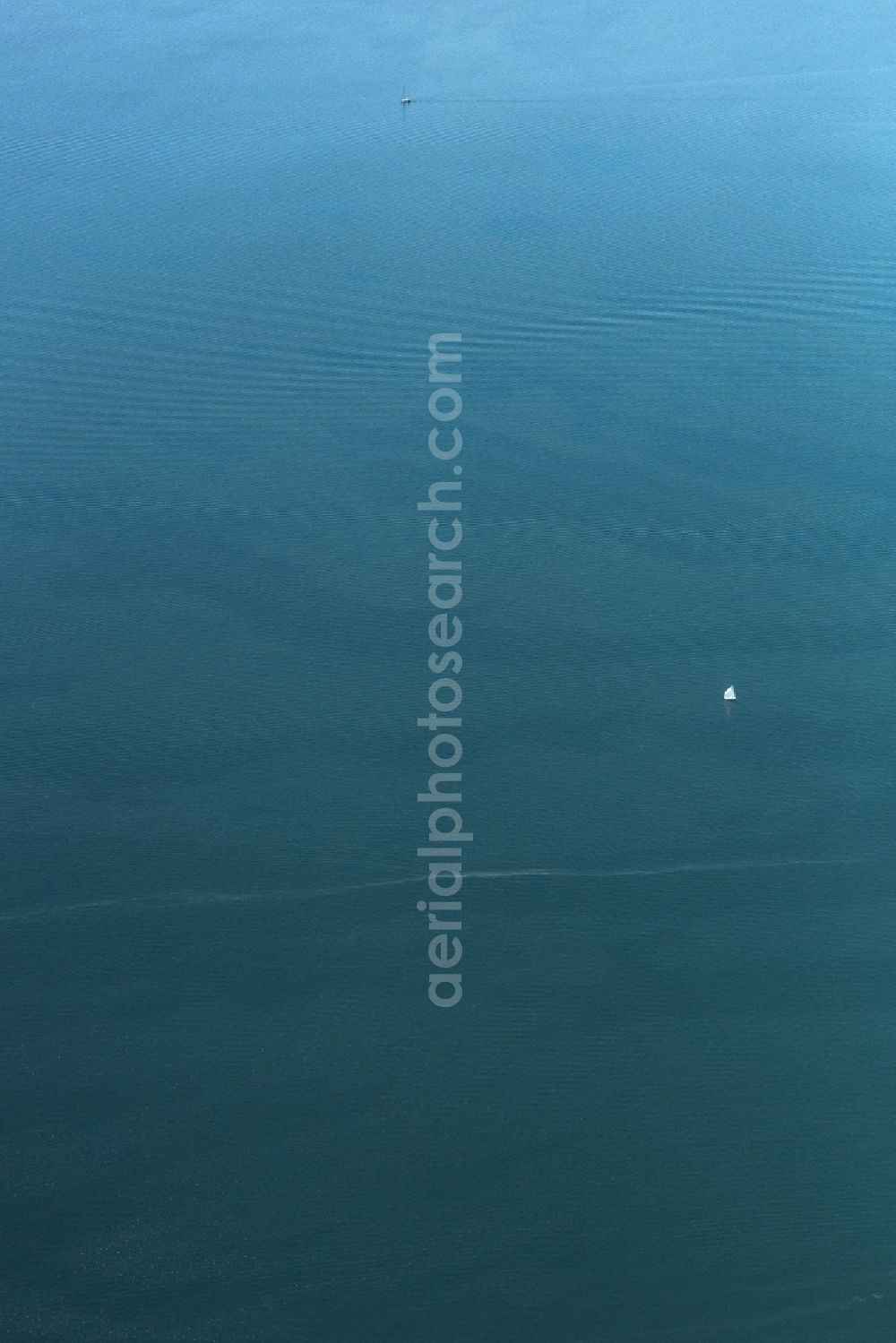 Aerial photograph Eriskirch - Sailboat under way on Bodensee in Eriskirch in the state Baden-Wuerttemberg, Germany