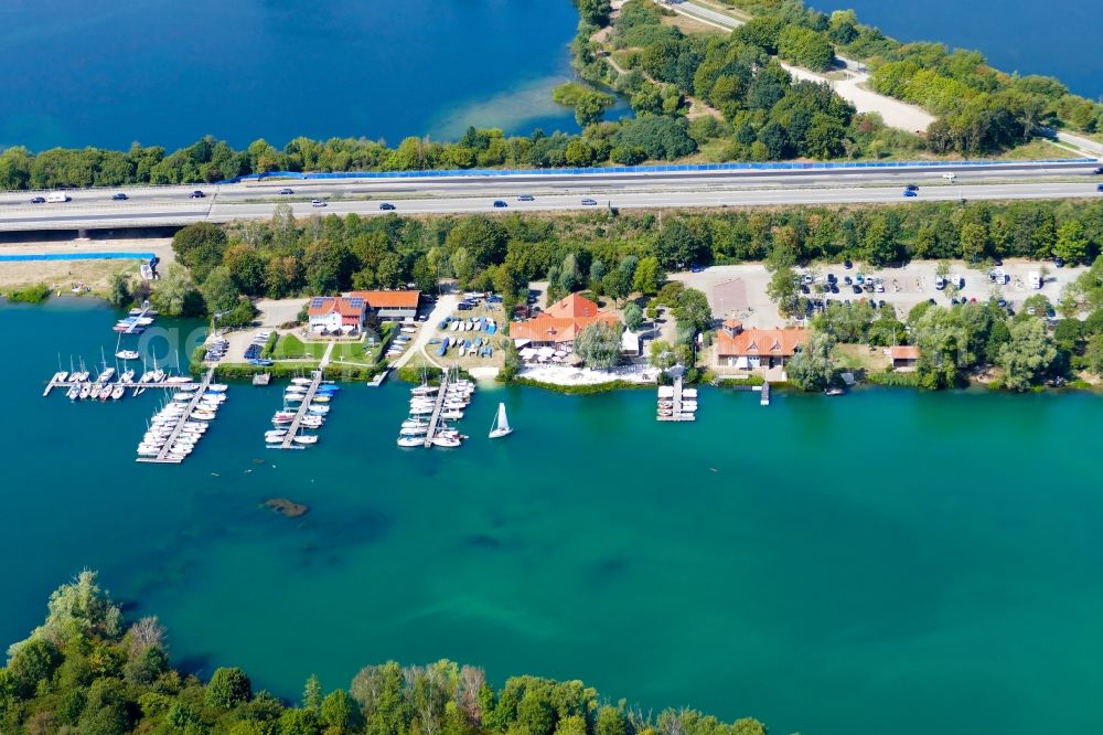 Northeim from the bird's eye view: Sailboat under way in Northeim in the state Lower Saxony, Germany