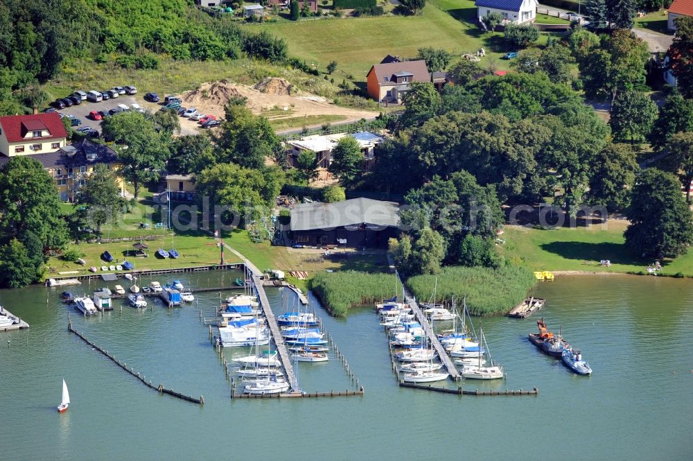 Diensdorf-Radlow from the bird's eye view: View of marina at port of Scharmützelsee in Diensdorf-Radlow in Brandenburg