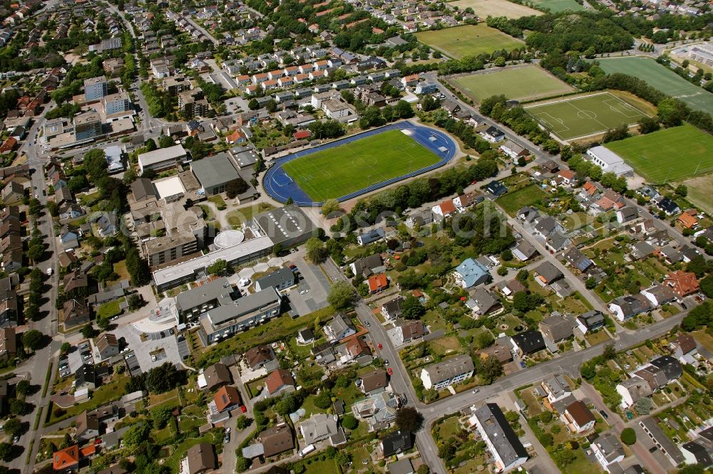 Kamen from above - View of the SportCentrum Kamen-Kaiserau in the district of Methler in Kamen in the state of North Rhine-Westphalia