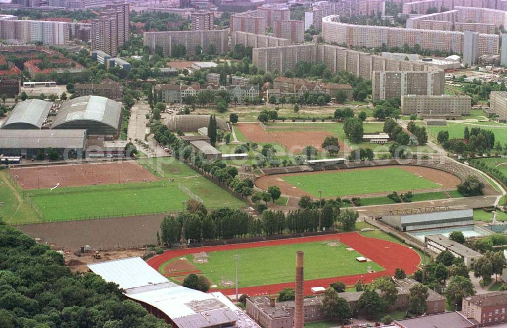 Berlin / Hohenschönhausen from the bird's eye view: Sportforum Berlin-Weißensee an der Indira-Ghandi Straße