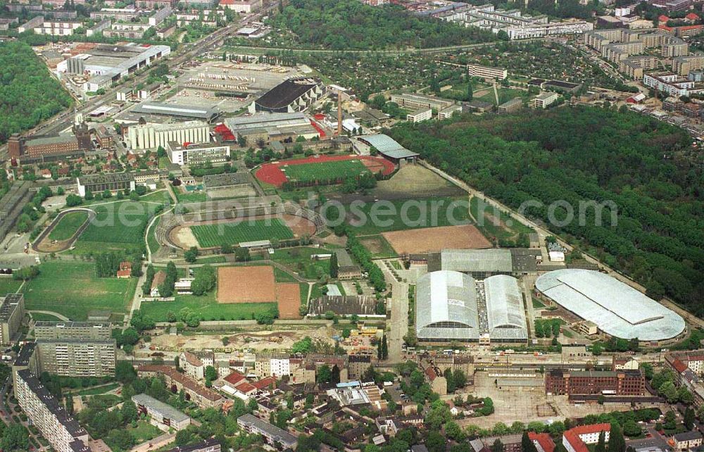 Aerial image Berlin-Hohenschönhausen - Sportforum Hohenschönhausen an der Konrad-Wolf-Straße