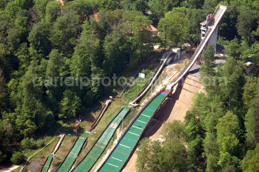 Aerial photograph Bad Freienwalde (Oder) - Jumps Sports grounds of Wintersportverein 1923 e.V. in Bad Freienwalde (Oder) in Brandenburg