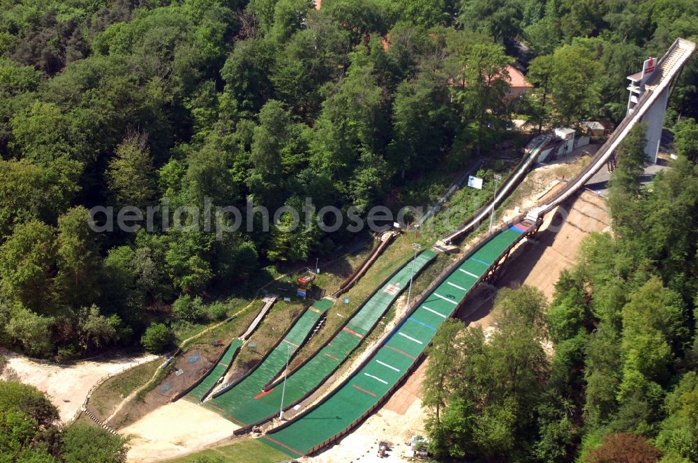 Bad Freienwalde (Oder) from the bird's eye view: Jumps Sports grounds of Wintersportverein 1923 e.V. in Bad Freienwalde (Oder) in Brandenburg