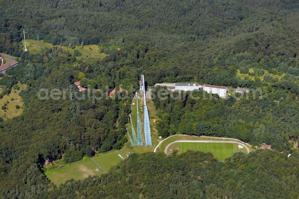 Aerial photograph Bad Freienwalde (Oder) - Jumps Sports grounds of Wintersportverein 1923 e.V. in Bad Freienwalde (Oder) in Brandenburg