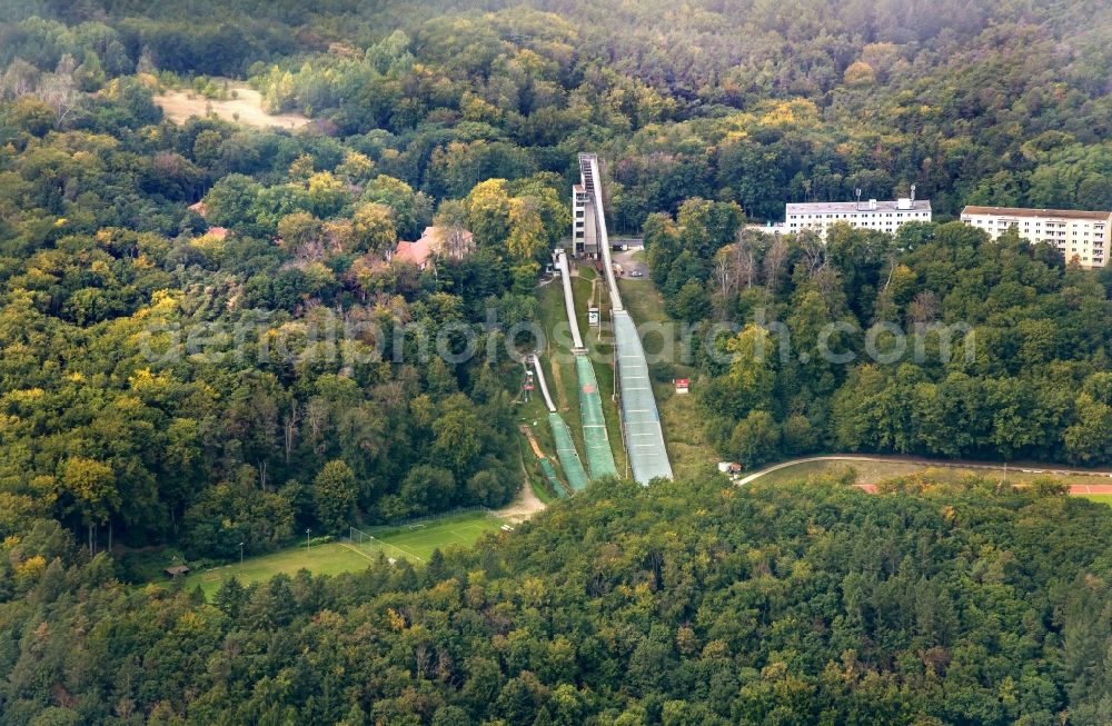 Bad Freienwalde (Oder) from the bird's eye view: Jumps Sports grounds of Wintersportverein 1923 e.V. in Bad Freienwalde (Oder) in Brandenburg