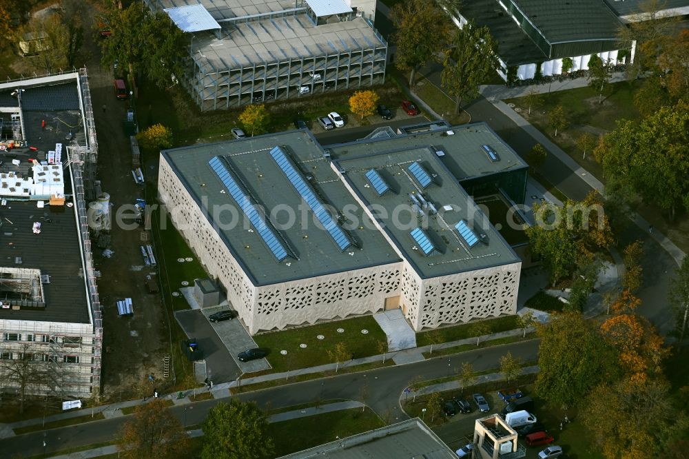 Potsdam from above - Sports hall on corner Olympischer Weg in Potsdam in the state Brandenburg, Germany