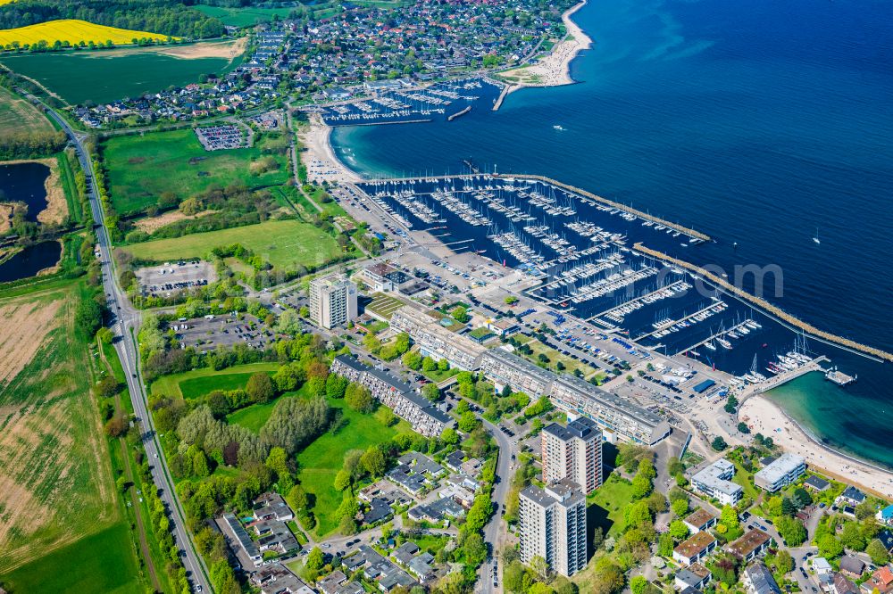 Aerial photograph Kiel - Marinas Schilksee and Strande in Kiel in Schleswig-Holstein