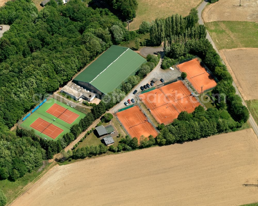 Aerial image Oberhambach - Sports court and outside, by the Spa Hotel Holiday Hambachtal in Oberhambach in Rhineland-Palatinate