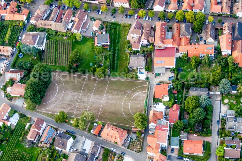 Rhodt unter Rietburg from the bird's eye view: Sports grounds and football pitch of Freizeitanlage in Rhodt unter Rietburg in the state Rhineland-Palatinate, Germany