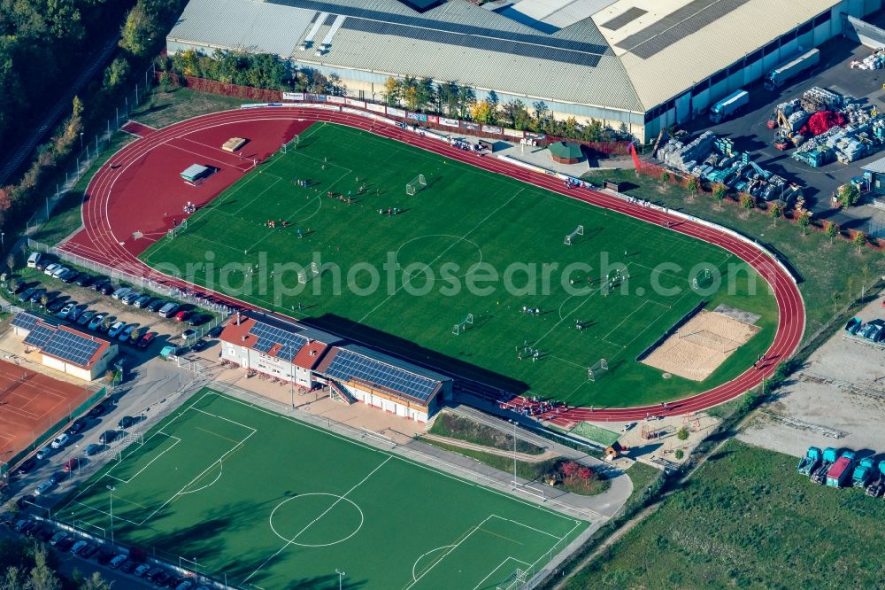 Aerial photograph Gottenheim - Sports grounds and football pitch in Gottenheim in the state Baden-Wurttemberg, Germany