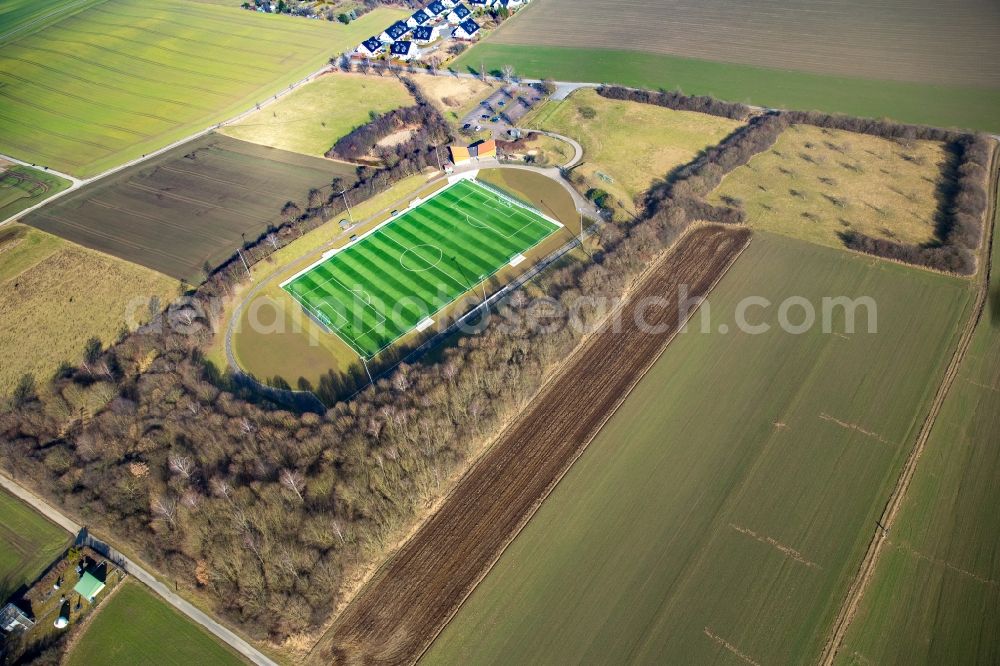 Aerial photograph Menden (Sauerland) - Sports grounds and football pitch Hembrock in Menden (Sauerland) in the state North Rhine-Westphalia