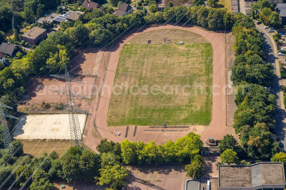 Holthausen from the bird's eye view: Sports grounds and football pitch on street Halweg in Holthausen at Ruhrgebiet in the state North Rhine-Westphalia, Germany