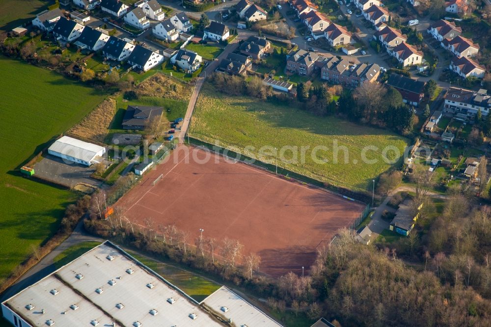 Aerial photograph Hattingen - Sports grounds and football pitch of SV Holthausen in Hattingen in the state of North Rhine-Westphalia