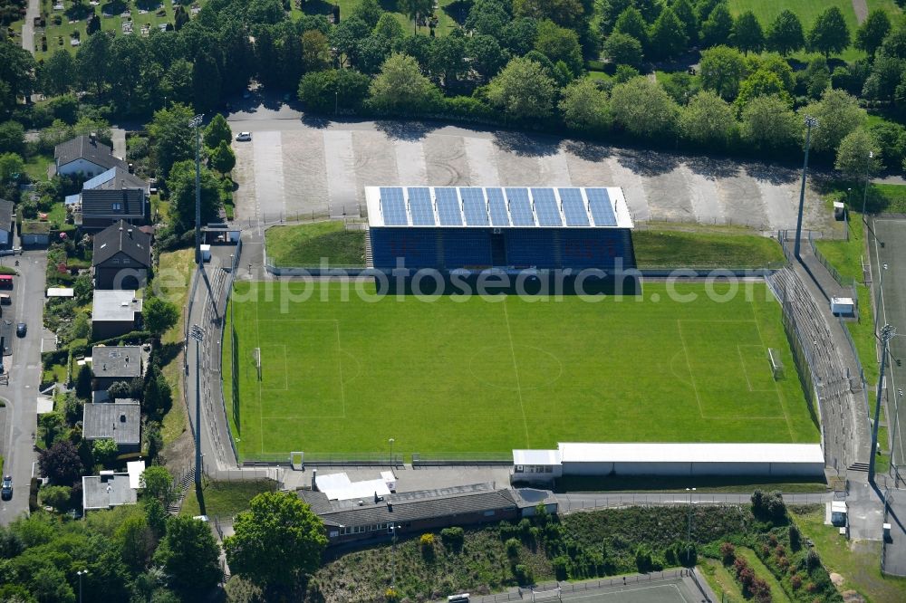 Kleve from the bird's eye view: Sports grounds and football pitch of FC Kleve 1863/1903 on Welbershoehe in Kleve in the state North Rhine-Westphalia, Germany