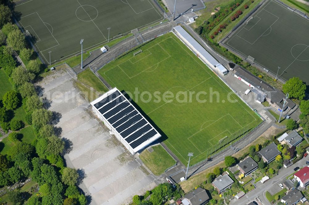 Kleve from above - Sports grounds and football pitch of FC Kleve 1863/1903 on Welbershoehe in Kleve in the state North Rhine-Westphalia, Germany