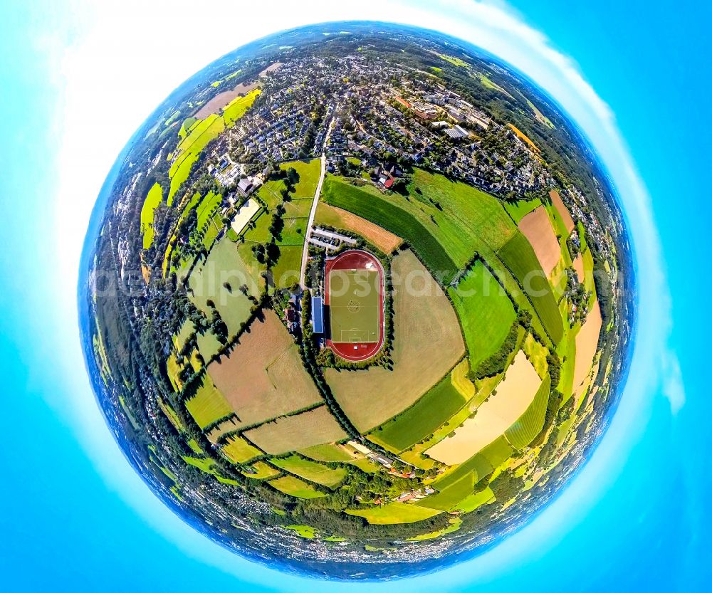 Aerial image Hasslinghausen - Sports grounds and football pitch on Landringhauser Weg in Hasslinghausen in the state North Rhine-Westphalia, Germany