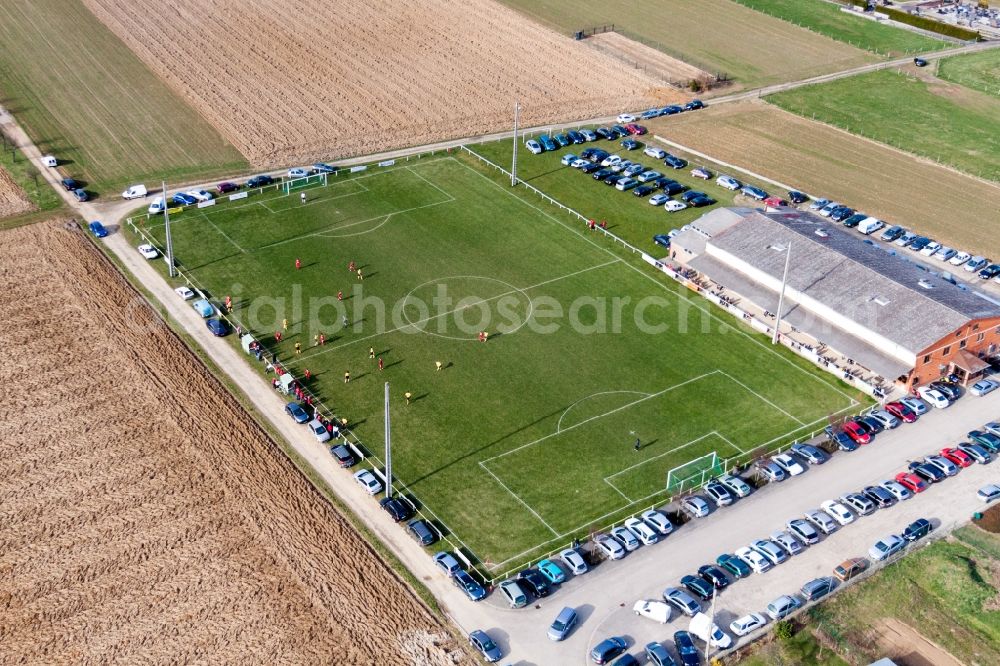 Ringendorf from the bird's eye view: Sports grounds and football pitch in Ringendorf in Grand Est, France