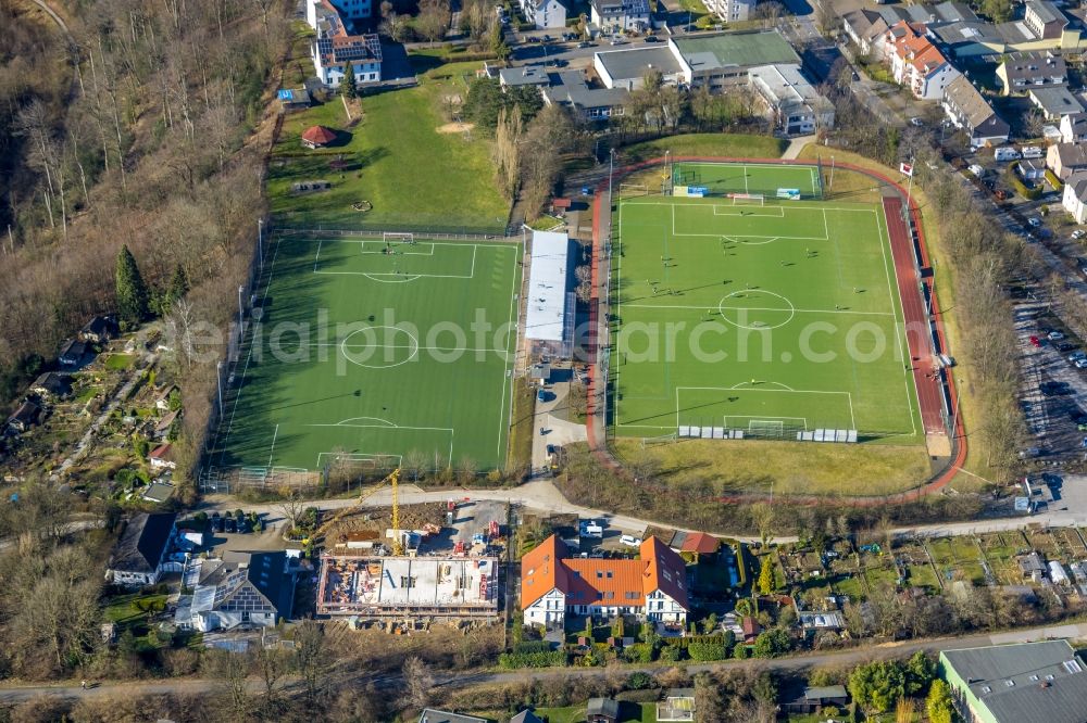 Aerial image Velbert - Sports grounds and football pitch Sportclub Velbert eV on Von-Boettinger-Strasse in Velbert in the state North Rhine-Westphalia