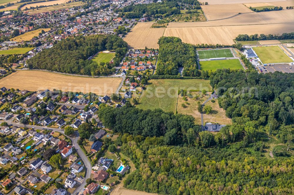 Hamm from above - Sports grounds and football pitch of Sportverein Westfalia Rhynern e.V. in Hamm at Ruhrgebiet in the state North Rhine-Westphalia, Germany