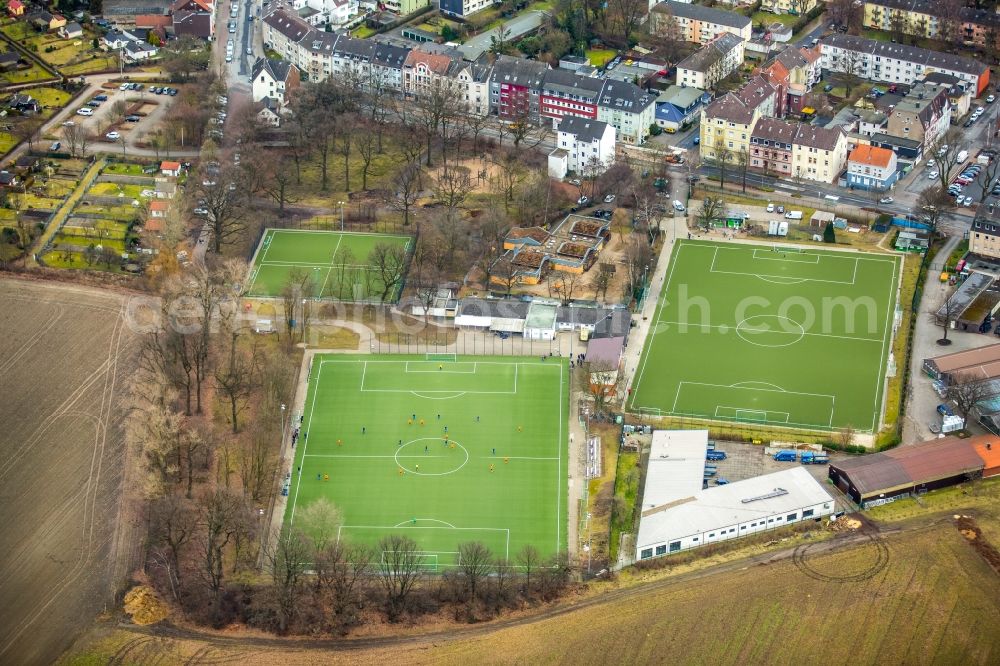 Herne from above - Sports grounds and football pitch Sportvereinigung Herne- Horsthausen 1912 26 e.V. in Herne in the state North Rhine-Westphalia