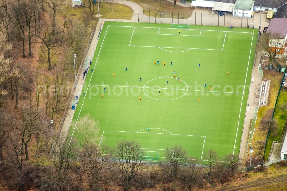 Herne from the bird's eye view: Sports grounds and football pitch Sportvereinigung Herne- Horsthausen 1912 26 e.V. in Herne in the state North Rhine-Westphalia