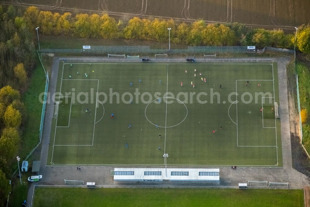 Hamm from above - Sports grounds and football pitch of the sports club Westfalia Rhynern e. V. in Hamm in the state North Rhine-Westphalia